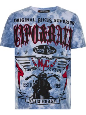 Cipo & Baxx BT108 Baskılı Mavi Çocuk Tişört