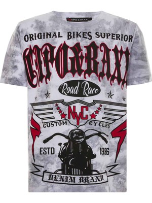 Cipo & Baxx BT108 Baskılı Gri Çocuk Tişört