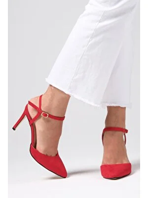 Mio Gusto Lucia Kırmızı Bilek Bantlı Topuklu Ayakkabı