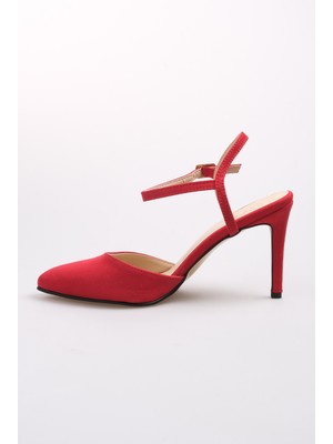 Mio Gusto Lucia Kırmızı Bilek Bantlı Topuklu Ayakkabı
