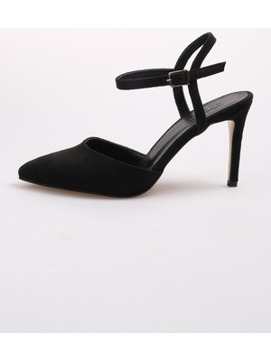 Mio Gusto Lucia Siyah Bilek Bantlı Topuklu Ayakkabı
