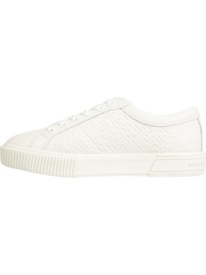 Tommy Hilfiger Th Monogram Leather Sneaker Kadın Ayakkabı
