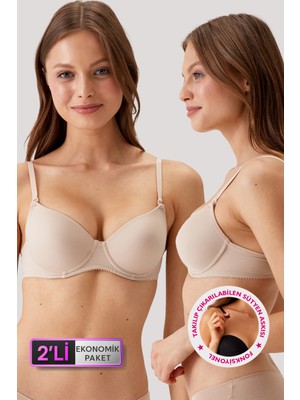 Pierre Cardin 2'li Ekonomik Paket Ten 6005 Balenli Destekli Micro Sütyen Set