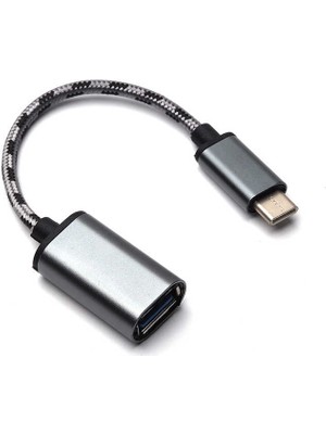 USB Type-C Otg Çevirici Adaptör Metal Kablolu Macbook Xiaomi Samsung Huawei Dönüştürücü