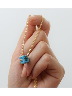 Muhteşem Silver 925 Ayar Gümüş Mavi Nazar Boncuklu Kolye