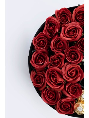 Watchofroyal Round Bıg  Red  Rose And  Bracele