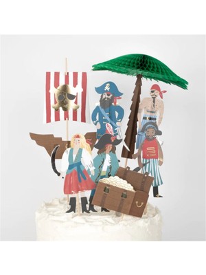 Meri Meri - Pirates & Palm Tree Cake Toppers - Korsanlar & Palmiye Ağacı Pasta Süsü