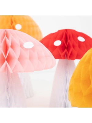 Meri Meri - Honeycomb Toadstool Decorations - Petek Mantar Dekorlar - 10LU