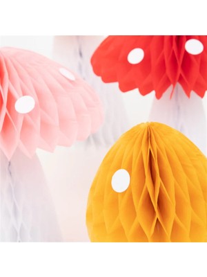 Meri Meri - Honeycomb Toadstool Decorations - Petek Mantar Dekorlar - 10LU