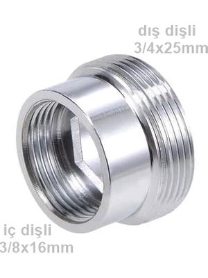 Yapıtaşı 3/8x16 mm x 3/4x25 mm Ara Musluk Çamaşır Makina Musluğuna Dönüştürücü Rediksiyon Aparatı