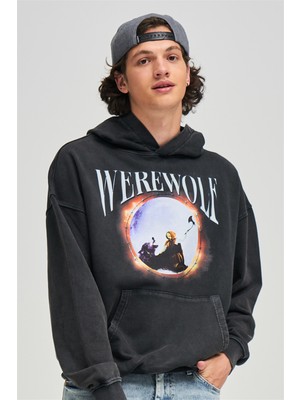 Trendiz Exclusive Werewolf Yıkamalı Sweatshirt Antrasit