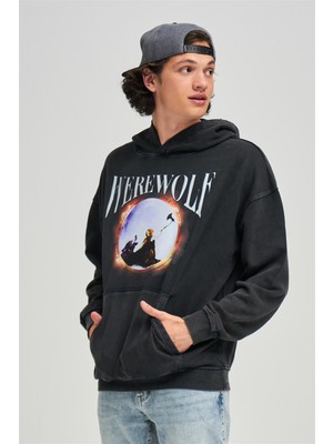 Trendiz Exclusive Werewolf Yıkamalı Sweatshirt Antrasit