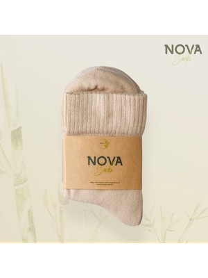 Nova Socks Erkek 4'lü Bambu Lastiksiz Sıkmayan Extra Rahat Şeker Çorabı / Çorap