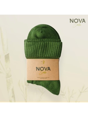 Nova Socks Erkek 4'lü Bambu Lastiksiz Sıkmayan Extra Rahat Şeker Çorabı / Çorap