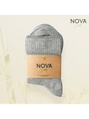 Nova Socks Erkek 4'lü Bambu Lastiksiz Sıkmayan ik Çorap /  Çorabı