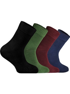 Nova Socks Erkek 4'lü Bambu Lastiksiz Sıkmayan Extra Rahat Şeker Çorabı / Çorap