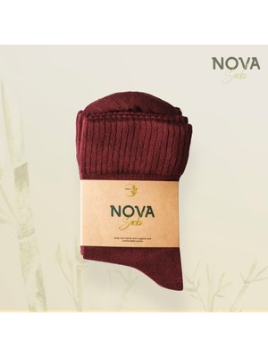 Nova Socks Erkek 4'lü Bambu Lastiksiz Sıkmayan Extra Rahat Şeker Çorabı / Çorap