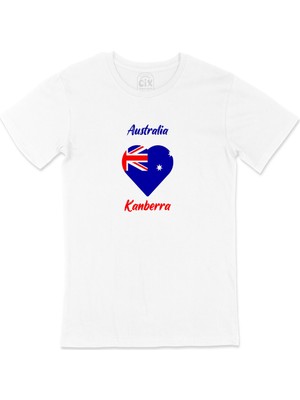 Cix Kanberra Avusturalya Bayraklı Kalpli Tişört