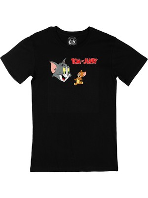 Cix Tom ve Jerry Arkadaş Siyah Tişört