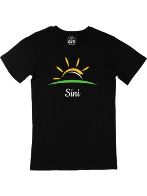 Cix Sini Hindistan Güneş Logolu Siyah Tişört