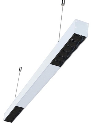 Ledhouse 120 cm Mercekli Linear Modern LED Avize Sıva Üstü Sarkıt Armatür Lineer Aydınlatma (Beyaz Kasa - 400