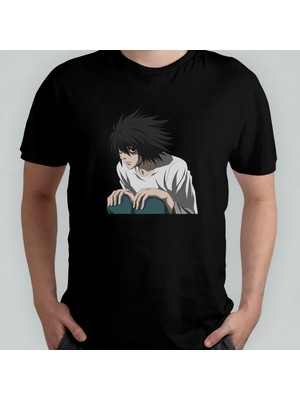 Pixxa Death Note %100 Pamuklu Bisiklet Yaka T-Shirt Model - 5