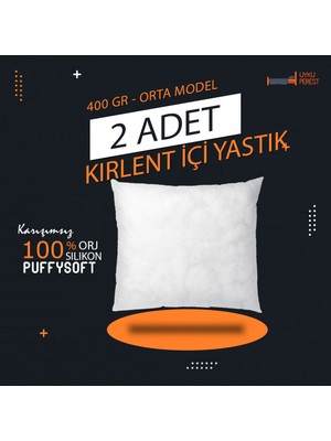 Puffy Soft Kırlent Içi Yastık Kırlent Yastığı - Orta Model Yastık - 2 Adet 400 Gram