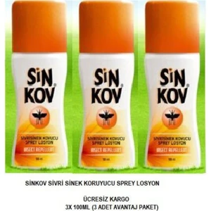 Sivrisinek Kovucu Losyon Sinek Koruyucu Spray 3X100 Ml.