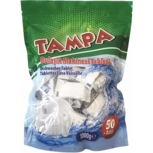 TAMPA Bulaşık Makinesi Tableti 50 Yıkama Parlatıcı Tuz ve Yağ Çözme Etkisi 1000 g