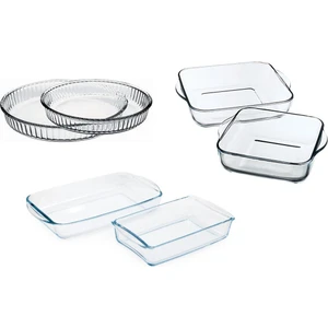 Borcam Cam Fırın Tepsisi Çeyiz Seti 6 Parça