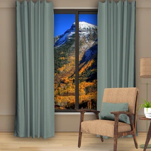 Blackout (Karartma) Fon Perde-Güneşlik Pilesiz Extraforlu Düz Dikim Mint