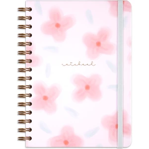 Matt Notebook A5 15X21 cm Spiralli Lastikli Kareli Tarihsiz Not Defteri Pembe