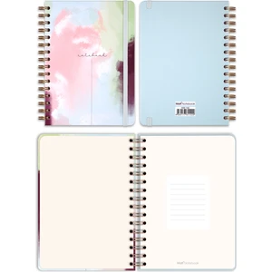 Matt Notebook A5 15X21 cm Spiralli Lastikli Kareli Tarihsiz Not Defteri