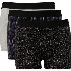 ALTINYILDIZ CLASSICS Erkek Siyah-gri 3'lü Pamuklu Esnek Boxer Paketi