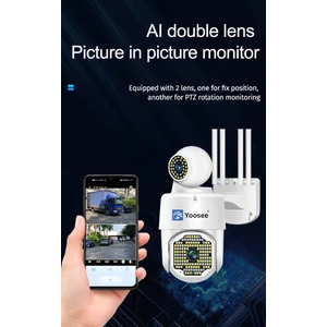 Yoosee Ys-06 Pro Max Çift Kameralı Wifi Güvenlik Kamerası Dış Ortam 4 Anten 3mp