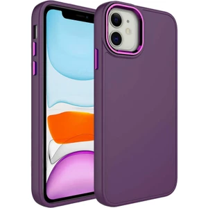 Vip Case iPhone 11 Parlak Metal Detaylı Tuşu Kolay Basmalı Lansman Pastel Silikon Ruby Kılıf