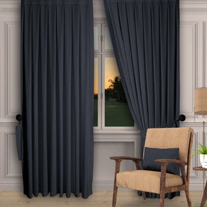 Ada Fon Perde Pilesiz Extraforlu Düz Dikim Büzgü Pile Antrasit