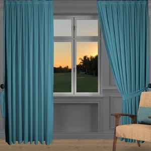 Ada Fon Perde Pilesiz Extraforlu Düz Dikim Büzgü Pile Turkuaz