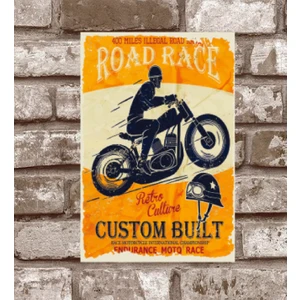 RETRO420-KIŞIYE Özel Motor-Road-Race-Retro-Vintage-Metal-Poster