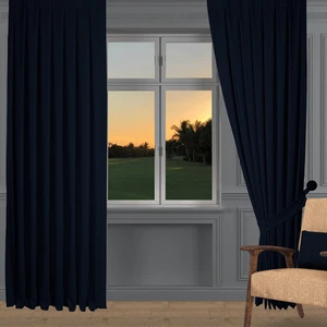 Ada Fon Perde Pilesiz Extraforlu Düz Dikim Büzgü Pile K.lacivert