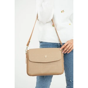 Just Polo Büyük Boy Gofraj Baskı 6 Gözlü Kadın Çapraz Omuz Çantası 29X19CM MDS20106