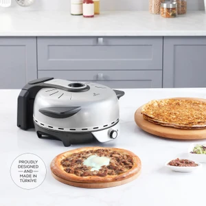 Gastro 10 In 1 1500 W Pizza Makinesi Biodiamond Granit Silver Tandır