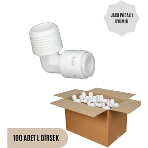 100 Adet Jaco (Vidalı) L Dirsek Filtre Bağlantı Parçası
