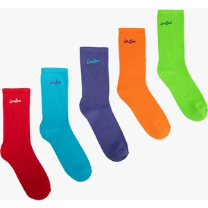 5'li Soket Çorap Seti Slogan İşlemeli