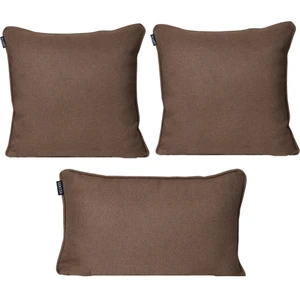 3'lü Pamuk Dokulu Dokuma Kırlent Kılıfı Kahverengi