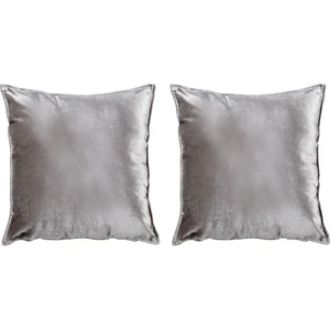 2'li Kadife Kırlent Kılıfı Açık Gri