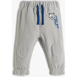 Polar Jogger Eşofman Altı Beli Bağlamalı Aplike Detaylı Kaplan Baskılı