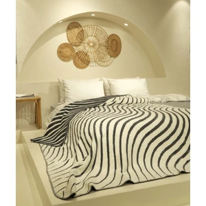 Twin Battaniye Soft Pamuklu Çift Kişilik Battaniye Antrasit Krem 200 x 220 5038A