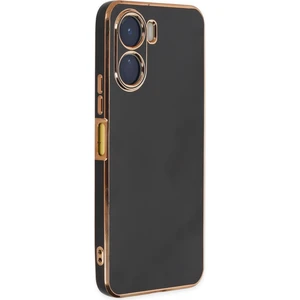 Vivo Y16 Kılıf Bark Parlak Kenarlı Silikon + Ekran Koruyucu Nano