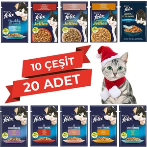 Süper Karışık Yılbaşı Özel Paketi - Yetişkin Yaş Kedi Maması  - 20 Adet